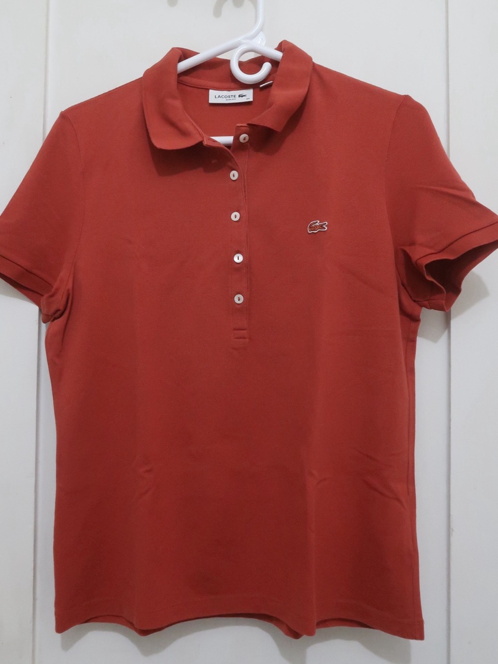 Lacoste Women’s Short Sleeve Polo in Terracotta Red